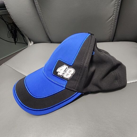Nascar Hat Jimmie Johnson 48 Lowes Racing Black Blue Racecar Dad Cap Med Large - Picture 4 of 9